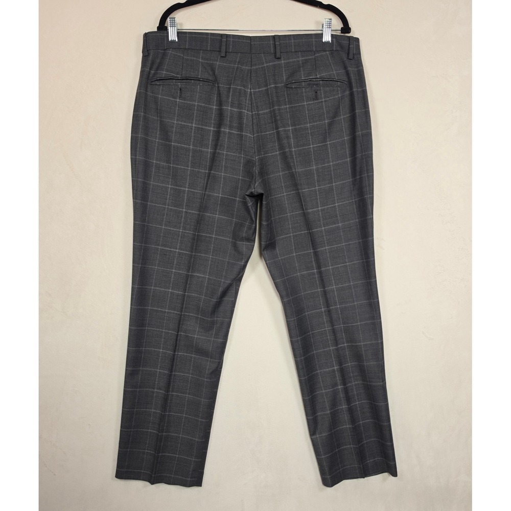 Stafford Suit Mens 50R‎ Gray Windowpane Two Piece Preppy Business Formal Classic - Picture 14 of 16